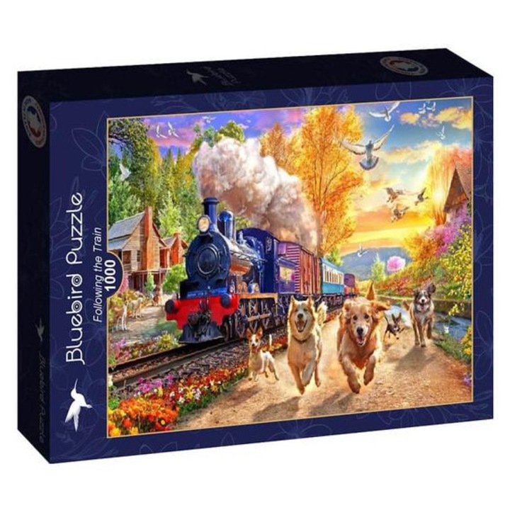 Puzzle Bluebird cu 1000 de piese - Urmarind trenul (90985)