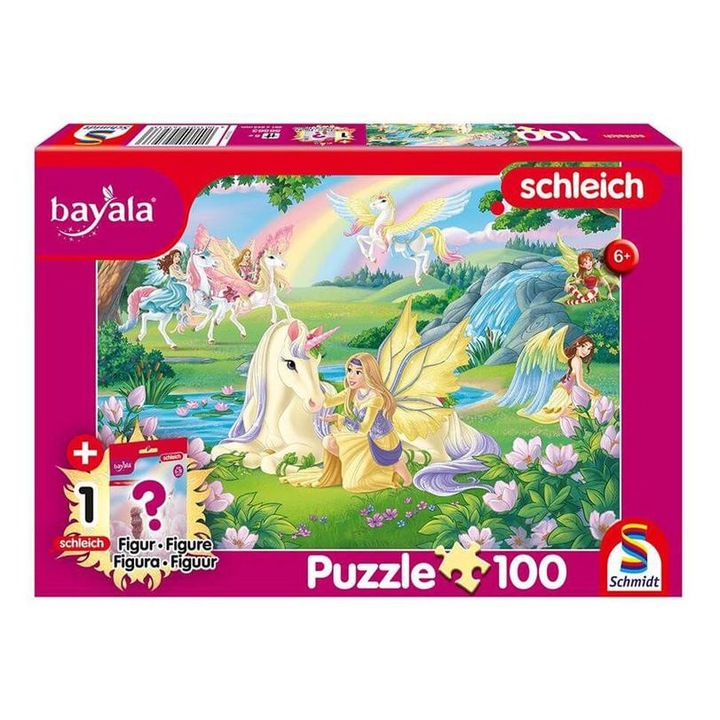 Пъзел Schmidt от 100 части Schleich с фигурка - Баяла - Магически феи (56563)