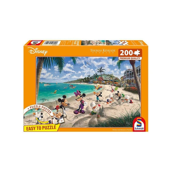 Пъзел Schmidt 200 части - Disney - Мики и Мини в Сан Франциско, Томас Кинкейд (56559)