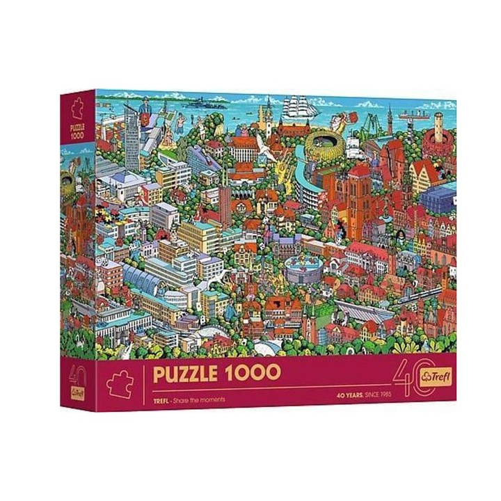 Пъзел Trefl, 1000 части - 40-та годишнина - Три града (10924)