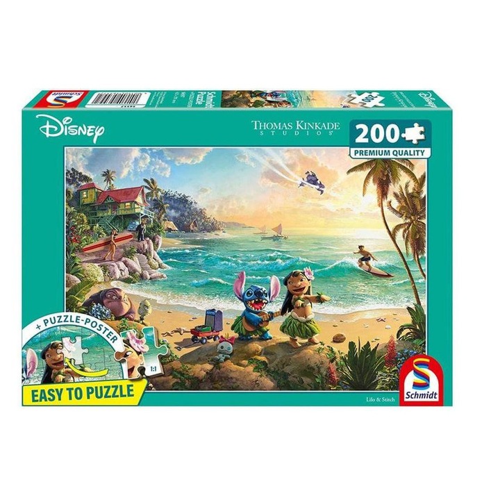 Puzzle Schmidt 200 piese - Disney - Lilo si Stitch, Thomas Kinkade
