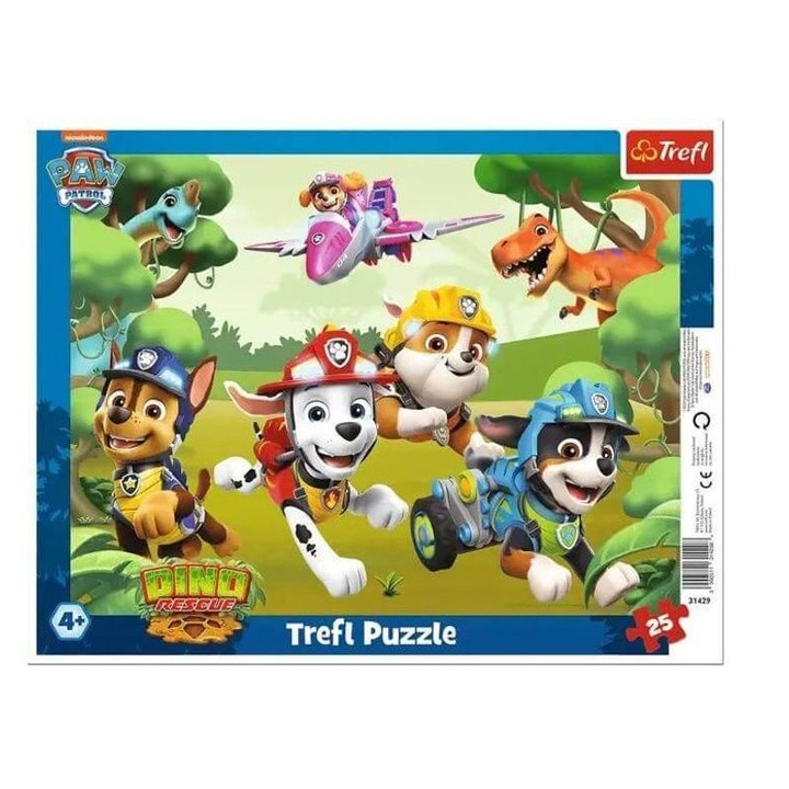 Trefl 25 db-os keretes puzzle - Mancs őrjárat - Dínómentés (31429)