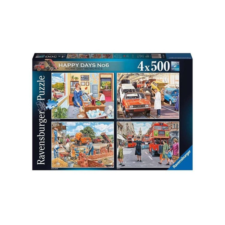 Пъзел Ravensburger 4 x 500 части - Щастливи дни (17490)