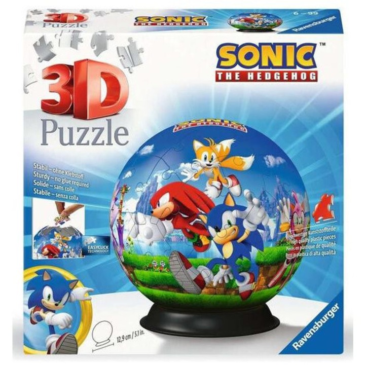 Ravensburger 72 db-os 3D gömb puzzle - Sonic, a sündisznó (11592)