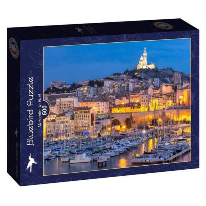 Пъзел Bluebird от 500 части - Marseille, la Nuit (90778)