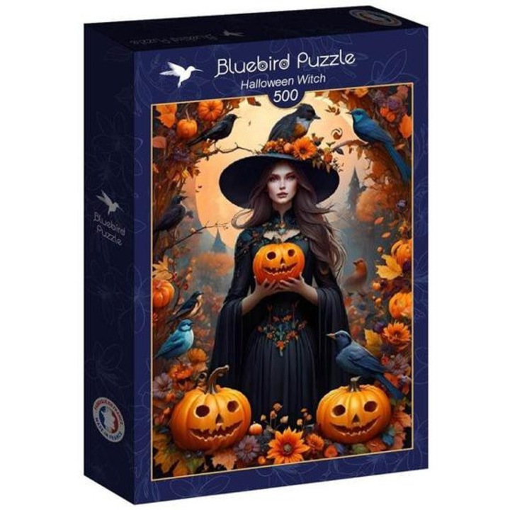 Puzzle Bluebird 500 piese - Vrajitoare de Halloween (90828)
