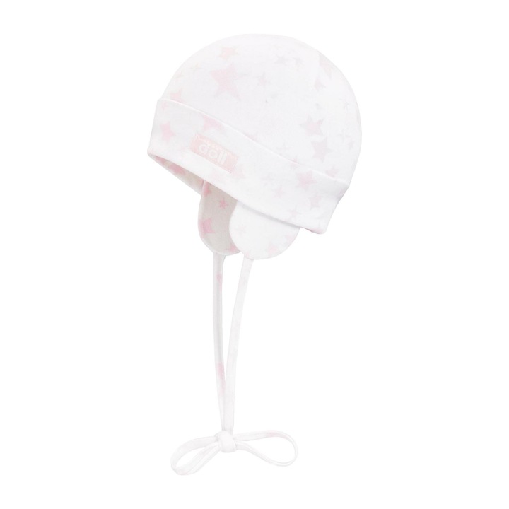 Детска шапка, звезден модел, бяла, пролетно-летен комплект, 95% памук, 5% еластан
