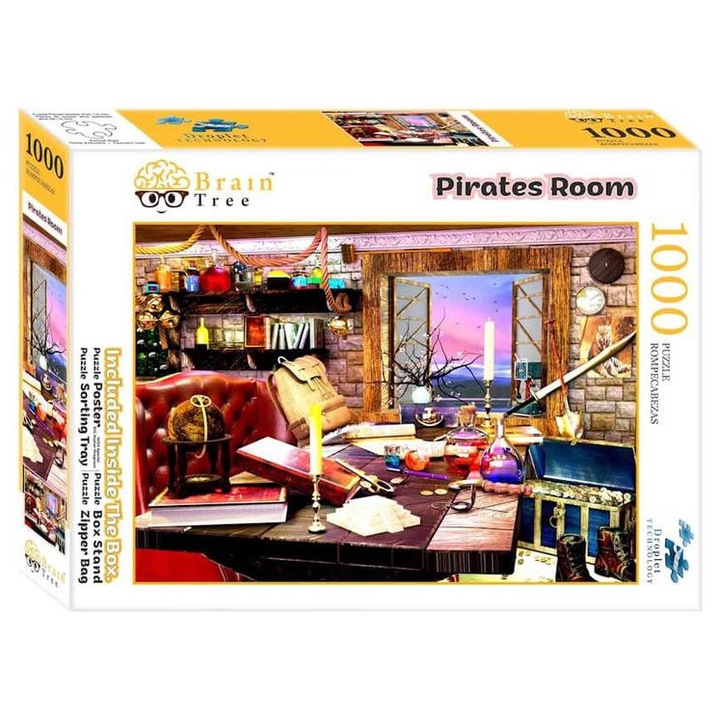 Пъзел Brain Tree от 1000 части - Стаята на пиратите (2102041)