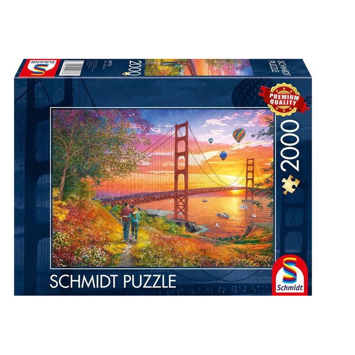 Schmidt 2000 db-os puzzle - Walking to the Golden Gate Bridge, Thomas Kinkade (59773)