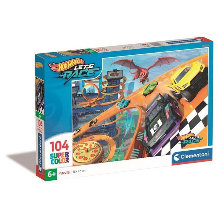 Clementoni 104 db-os Szuper Színes puzzle - Hot Wheels (25760)