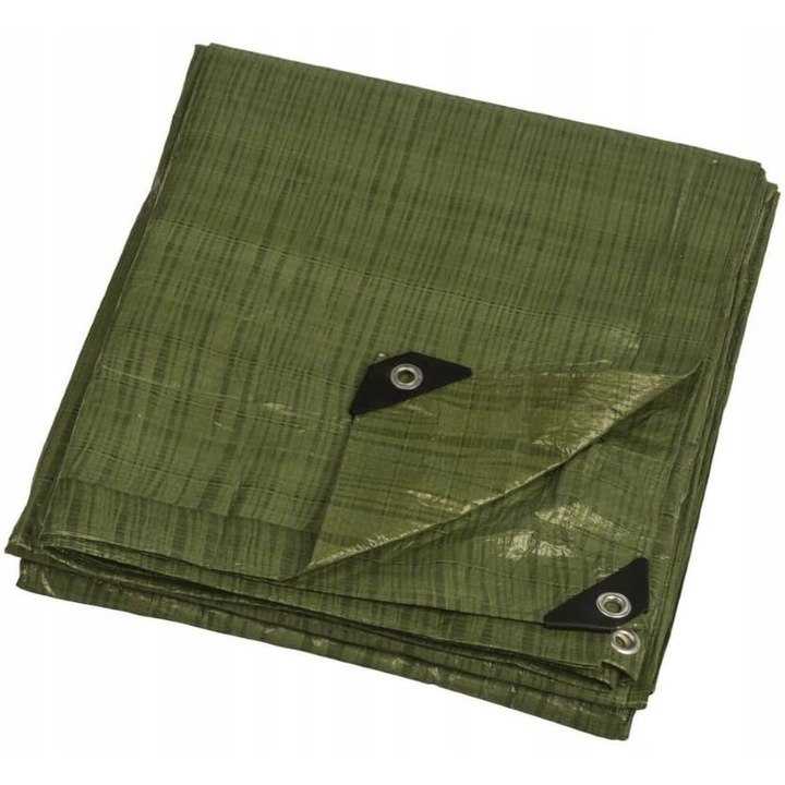 Prelata verde 3x5m, impermeabila, din polietilena, cu colturi intarite
