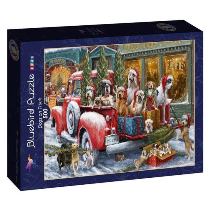 Пъзел Bluebird от 500 части - Кучета на камион (90522)