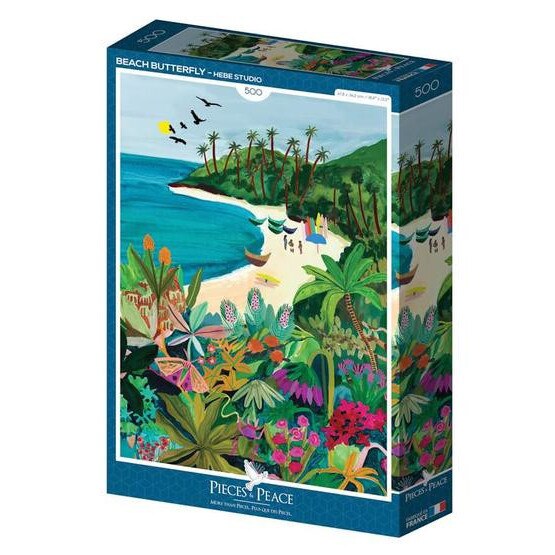 Puzzle Pieces & Peace 500 piese - Fluture pe plaja - eMAG.ro