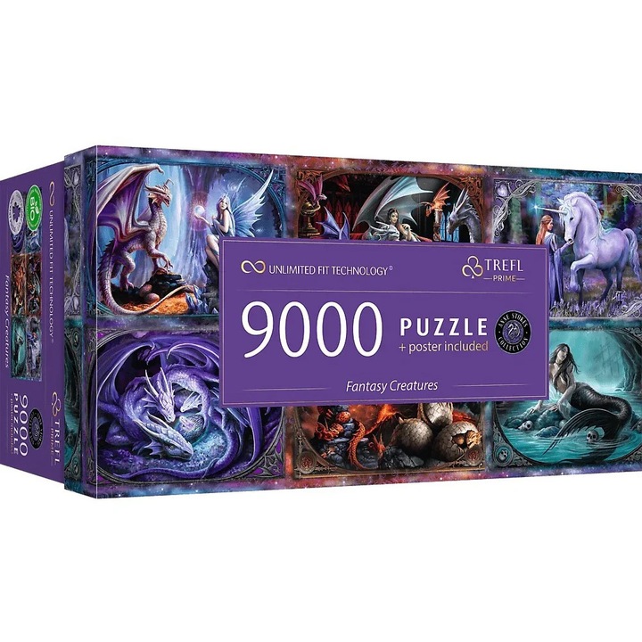Пъзел Trefl, Anne Stokes, Fantastic Creatures, 9000 броя, Многоцветен