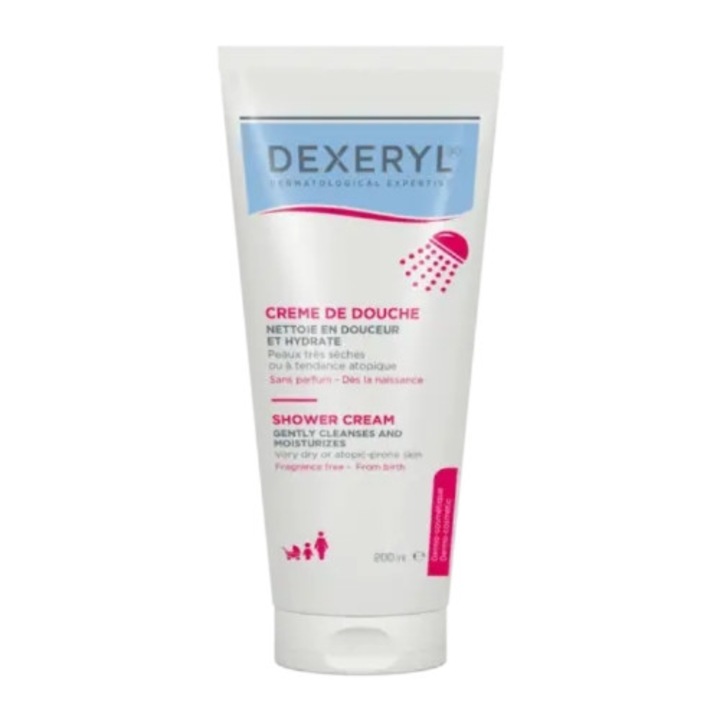 Tusfürdő, Pierre Fabre, Dexeryl, 200 ml, krémes, nőknek, gyengéd tisztítás, prémium dermokozmetikum