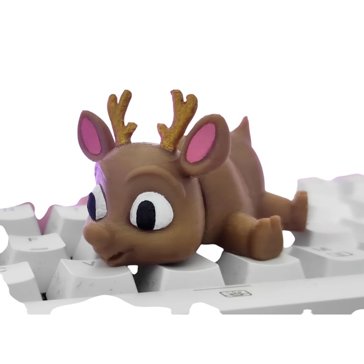 Коледна декоративна фигурка "Елен", пластмасова, многоцветна