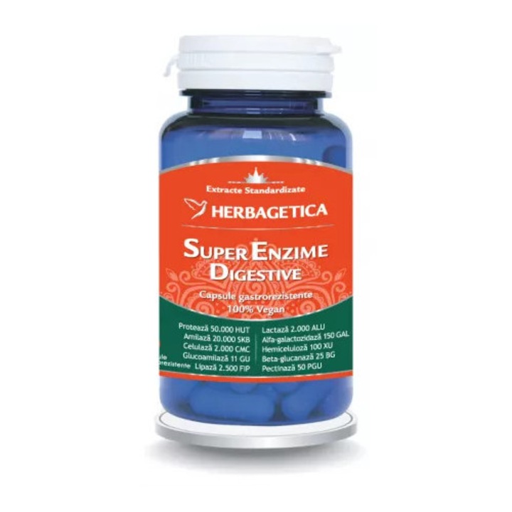 Super Enzime Digestive, 30 capsule