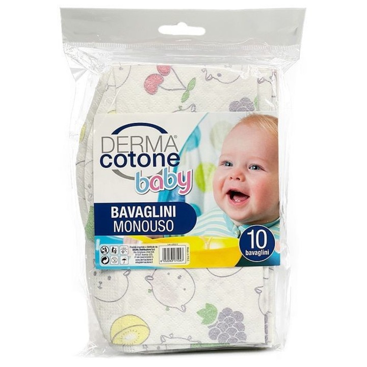 Bavete de unica folosinta, Dermacotone, set 10 buc, material absorbant, impermeabil, dimensiune reglabila