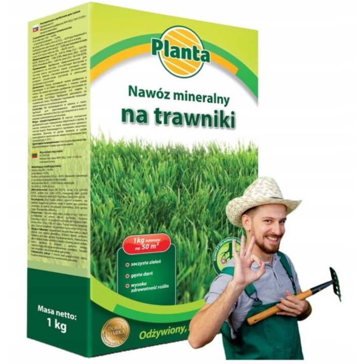 Ingrasamant mineral pentru gazon 1kg Planta, granulat, crestere rapida, intensitate verde