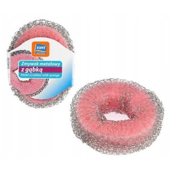 Fém mosogatószivacs, RAVI, többszínű, mosogatáshoz