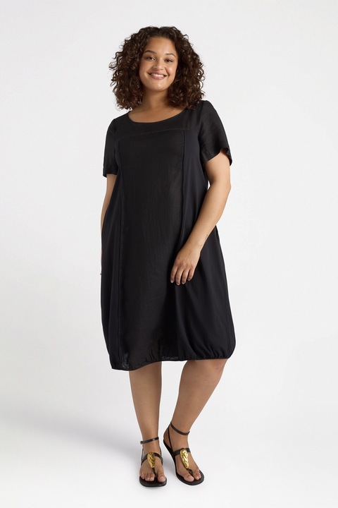 FIORELLA RUBINO, Rochie lejera cu maneci scurte, Negru