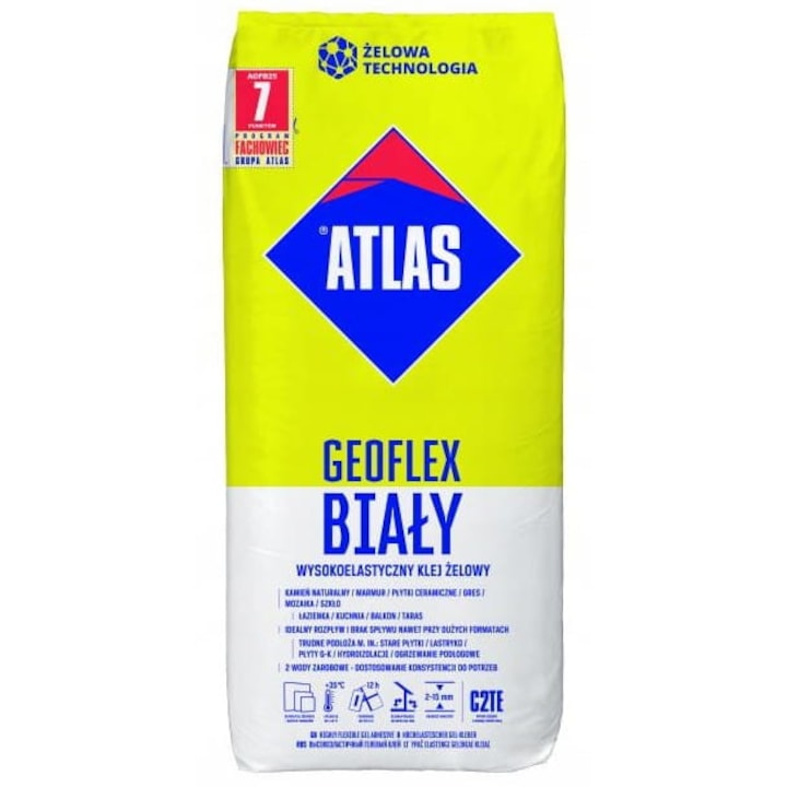 Adeziv gel ultra-elastic Atlas Geoflex, alb, 25 kg