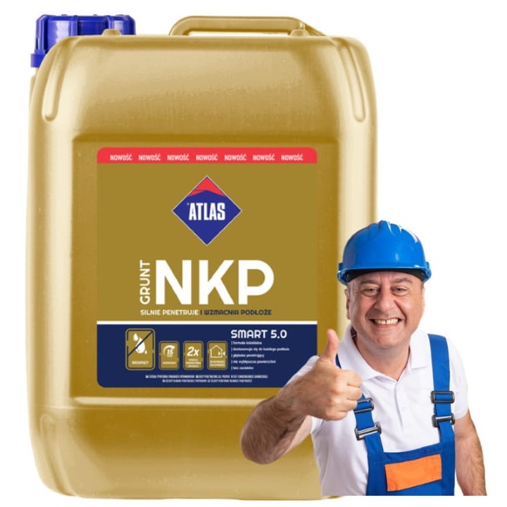 Atlas mélyen behatoló alapozó, 5 kg, gél, oldószermentes, beltéri és kültéri használatra