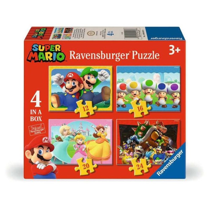 Ravensburger 4 az 1-ben puzzle (12,16,20,24 db-os) - Super Mario (12004107)