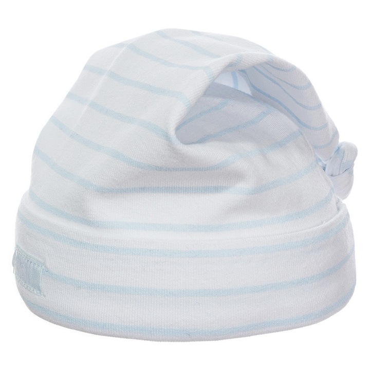 Gyerek sapka, baba, kék csíkos, pamut/elasztán