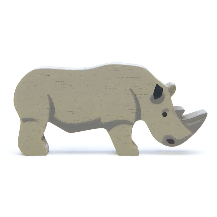 Figurină din lemn Rhinoceros, Gri, pentru băieți, Tender Leaf Toys
