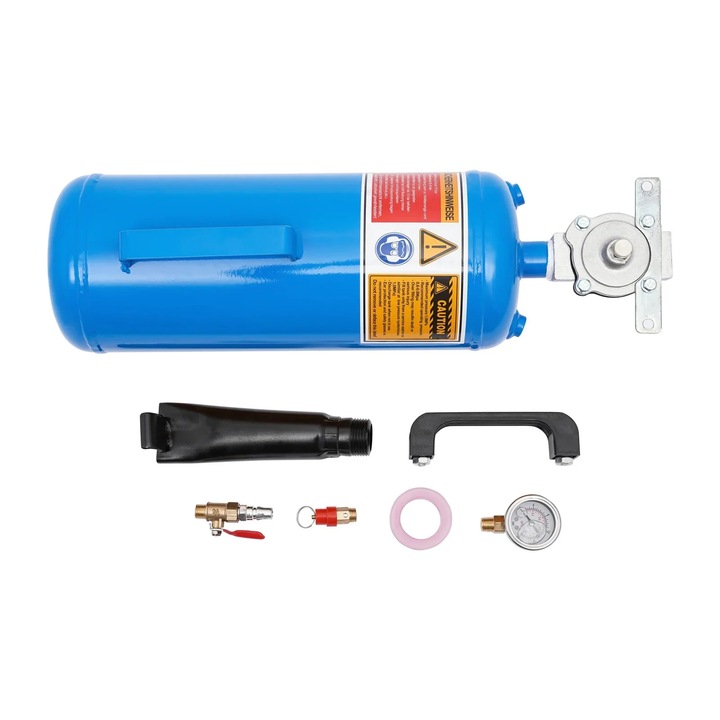 Guminyomás-növelő, 8 literes űrtartalommal, nyomásmérővel, 0,6-0,8 MPa, kék