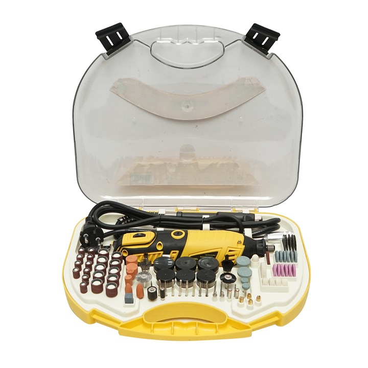 Set trusa mini freza 185W, 220V tip biax, 9 trepte viteza 8000-35000rpm 211 piese Crownman