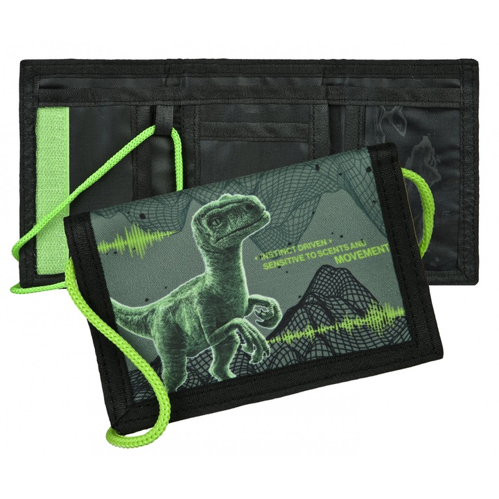 Portofel Jurassic World 14x9x1 cm Verde
