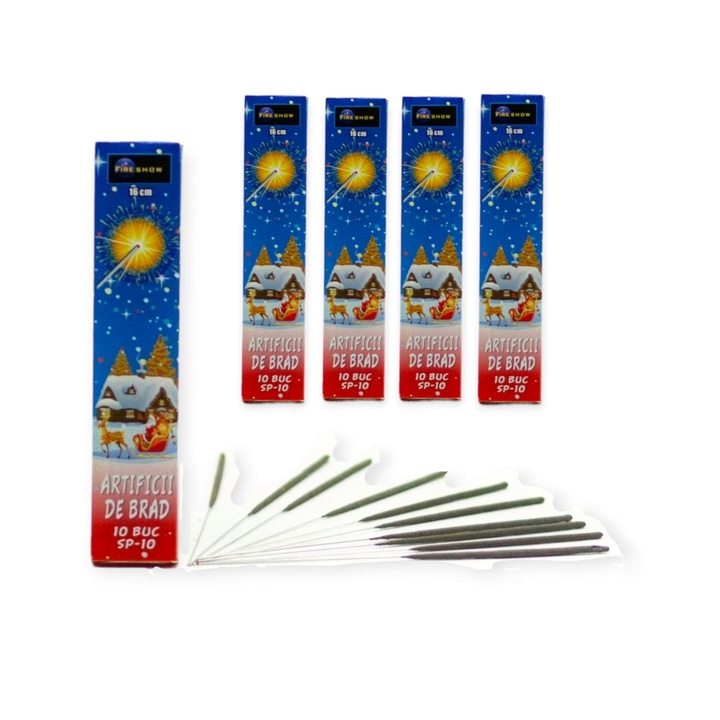 Artificii de brad, 16 cm, set 50 buc