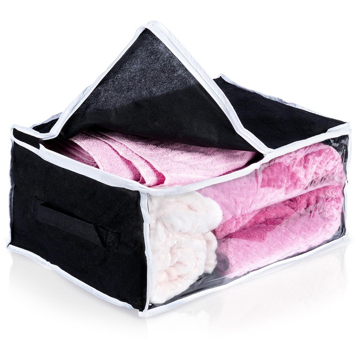 Husa pentru lenjerie de pat, Artemis, 27L, negru, 45x30x20cm