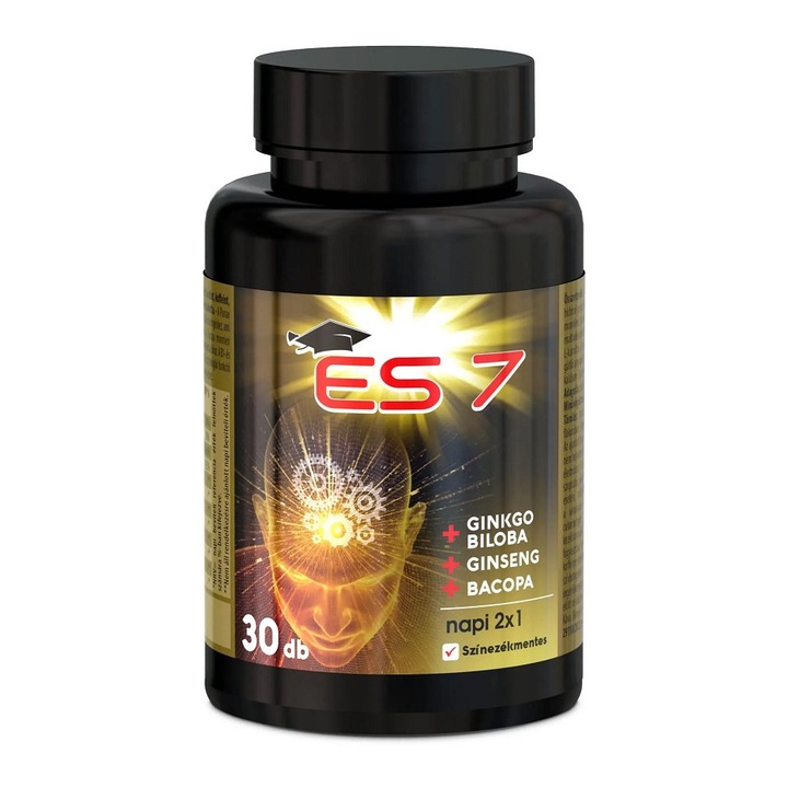 Tablete ES 7, ginkgo biloba, ginseng, bacopa Jutavit, 30 buc