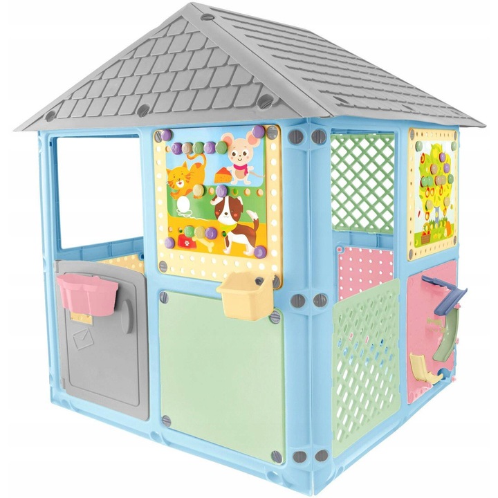 Casuta de joaca Mochtoys, plastic, multicolor, 128x115x106cm, 1an+