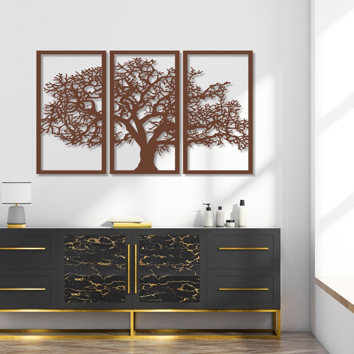 Tablou decorativ, decor mural 3D, pictura 3D "Pomul vietii", Maro inchis