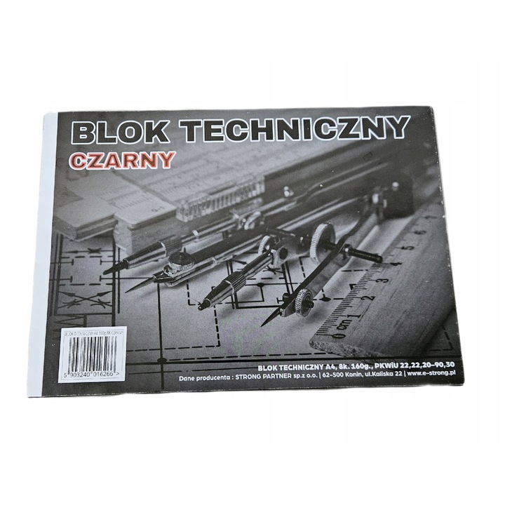 Bloc tehnic Strong Partner A4 negru 8 file 160g