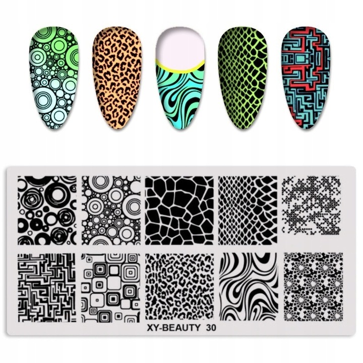 Placa de stampilare pentru unghii, modele diverse