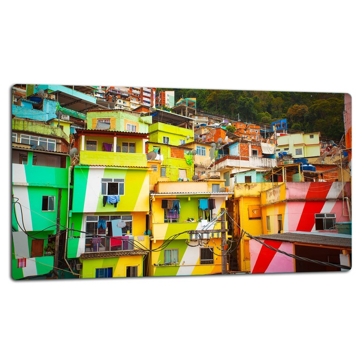 Placa de sticla protectoare 52x30 cm, design modern, pentru gatit si taiat, multicolor