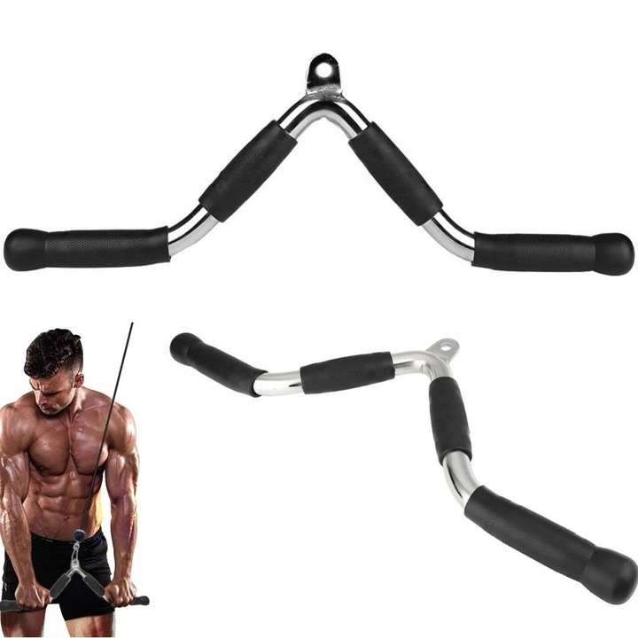 Maner de exercitii din otel, tip V, 56cm, antiderapant