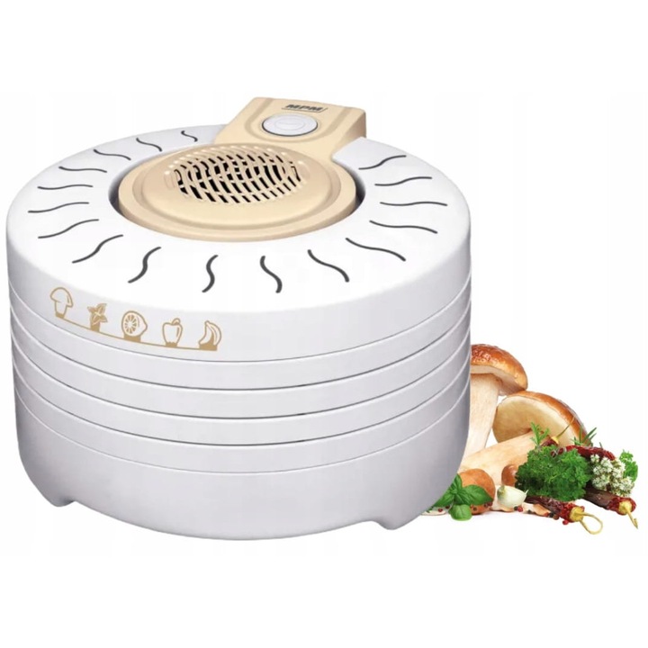MPM MSG-03 aszalógép, 250W, 4 állítható tálca, 28cm, fehér