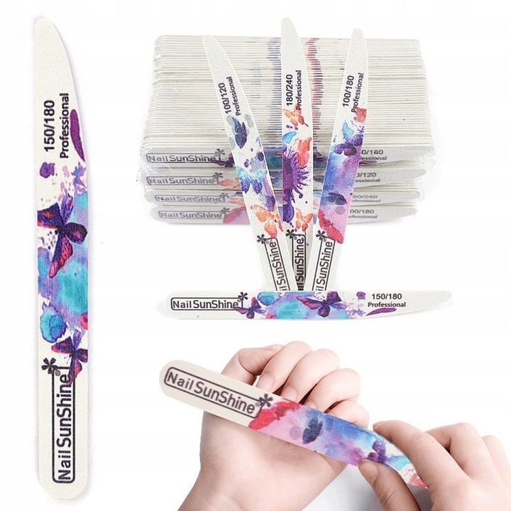 Set 10 Pile cosmetice 150/180 Proste-Lodka, Motive fluturi, Dreptunghiulare