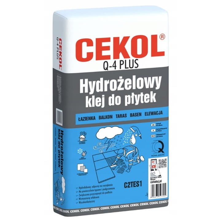 Adeziv pentru placi Cekol Q4 20 kg, universal, rezistent la apa, aplicare cu spatula zimtata
