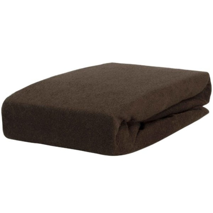 Cearceaf cu elastic 120x200 cm, KAMIX, culoare maro, 82% bumbac, 18% poliester