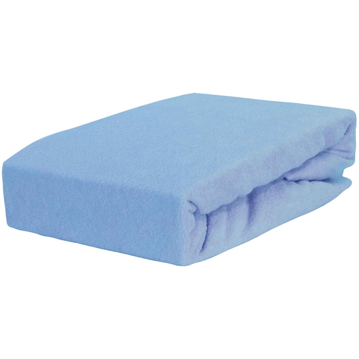 Gumis lepedő 220x200 cm, KAMIX, kék, 82% pamut, 18% poliészter