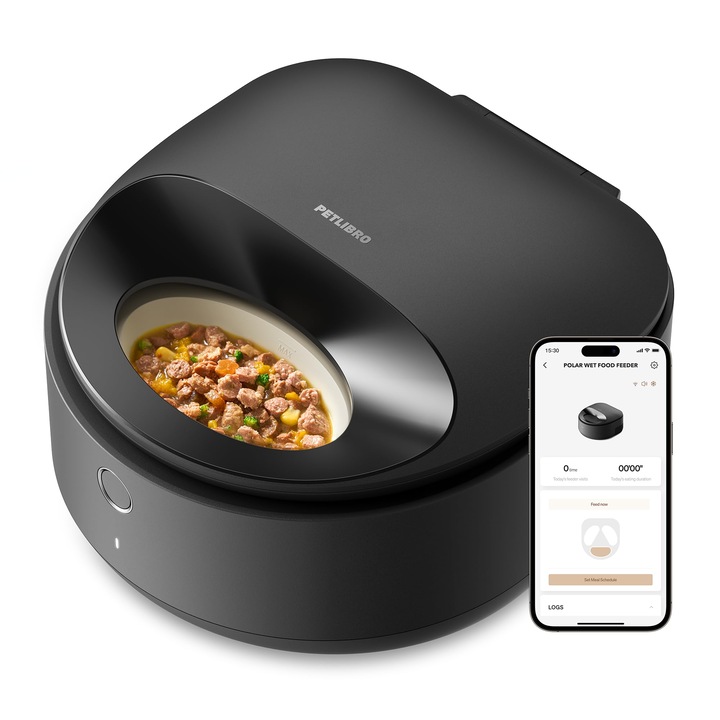 Hranitor automat pentru hrana umeda pentru pisici/caini, Wi-Fi 2,4 GHz