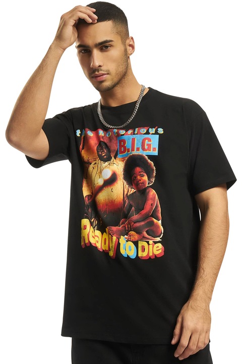 Mister tee, Tricou unisex cu imprimeu, Negru/Galben/Albastru