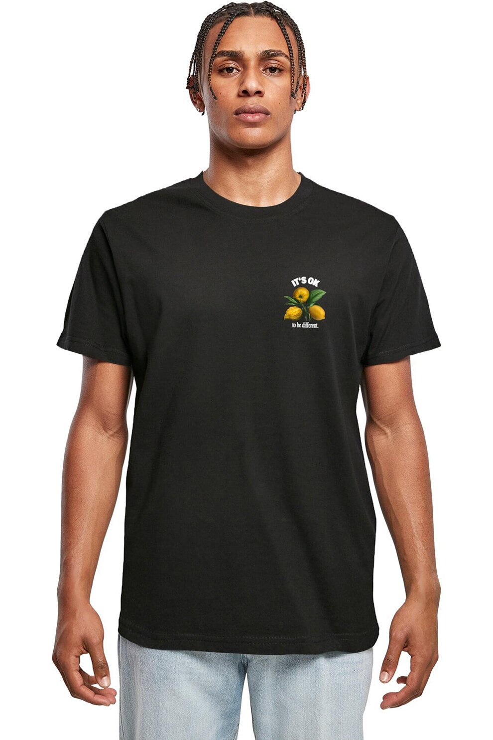 Mister tee, Tricou de bumbac cu imprimeu grafic discret, Verde, Negru, Portocaliu, S